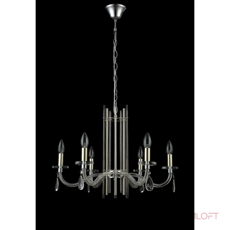 Подвесная люстра Crystal L ux AURELIO SP6 GOLD+CHROME/TRANSPARENT