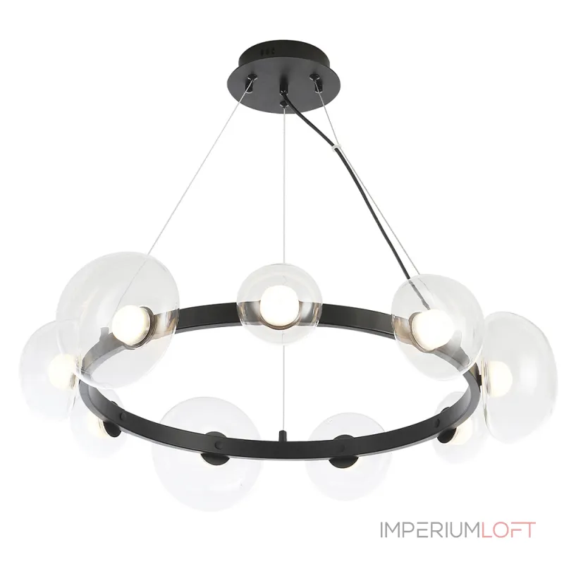 Подвесная люстра Crystal Lux BOSQUE SP9 BLACK/TRANSPARENT