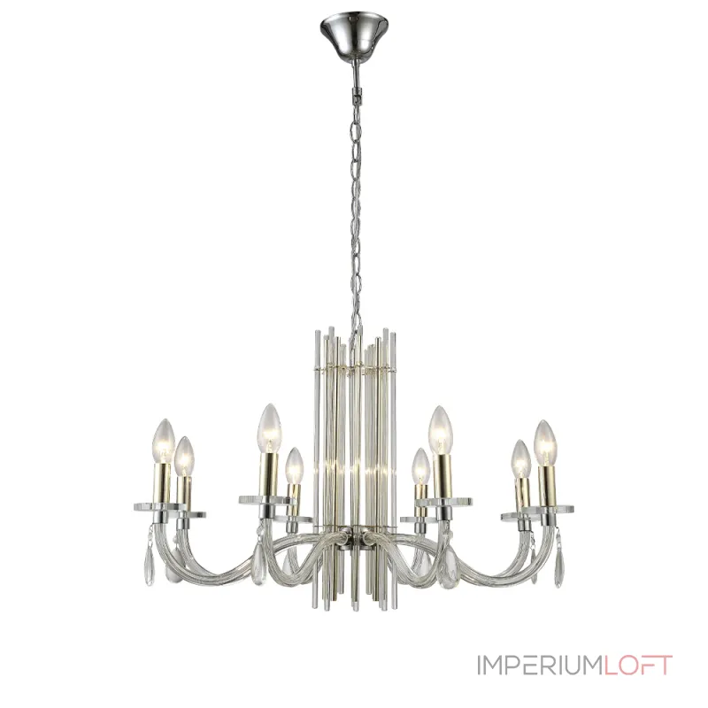 Подвесная люстра Crystal L ux AURELIO SP8 GOLD+CHROME/TRANSPARENT