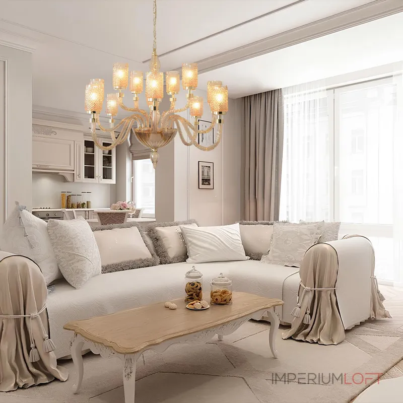 Подвесная люстра Crystal Lux SILVESTRO SP12 AMBER Подвесная люстра Crystal Lux SILVESTRO SP12 AMBER