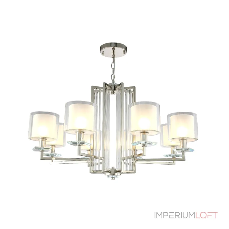 Подвесная люстра Crystal Lux NICOLAS SP-PL8 NICKEL/WHITE