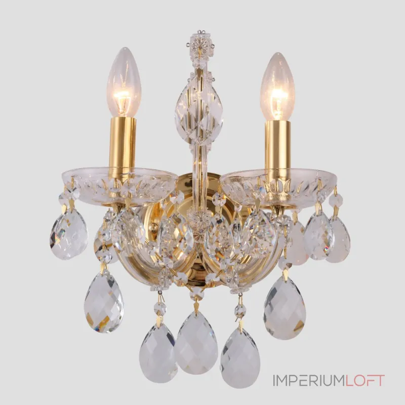 Бра Crystal Lux ISABEL AP2 GOLD/TRANSPARENT