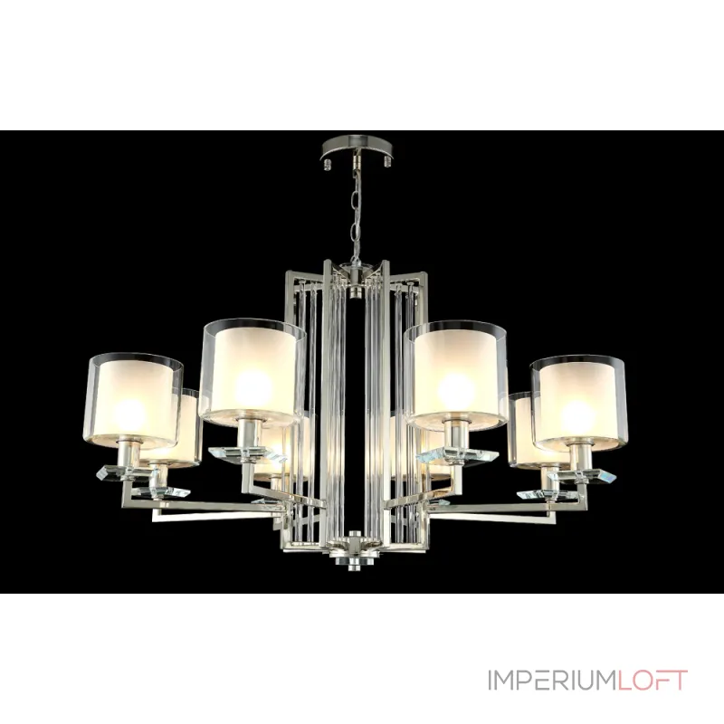 Подвесная люстра Crystal Lux NICOLAS SP-PL8 NICKEL/WHITE
