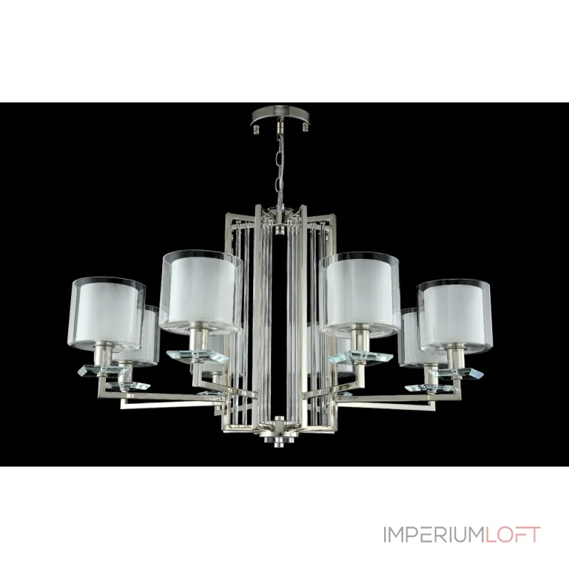 Подвесная люстра Crystal Lux NICOLAS SP-PL8 NICKEL/WHITE