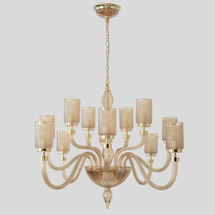 Люстра Crystal Lux SILVESTRO SP12 AMBER от ImperiumLoft