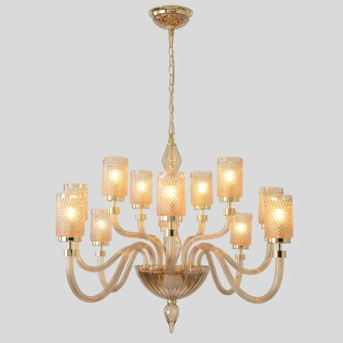 Люстра Crystal Lux SILVESTRO SP12 AMBER от ImperiumLoft
