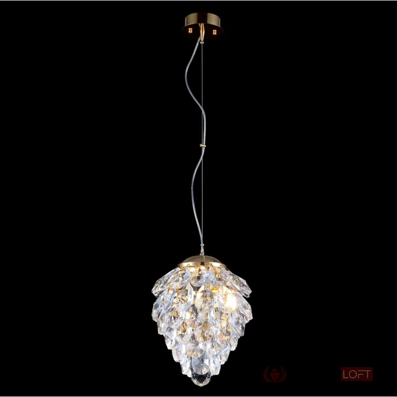 Светильник подвесной Crystal Lux CHARME SP1+1 LED GOLD/TRANSPARENT от ImperiumLoft