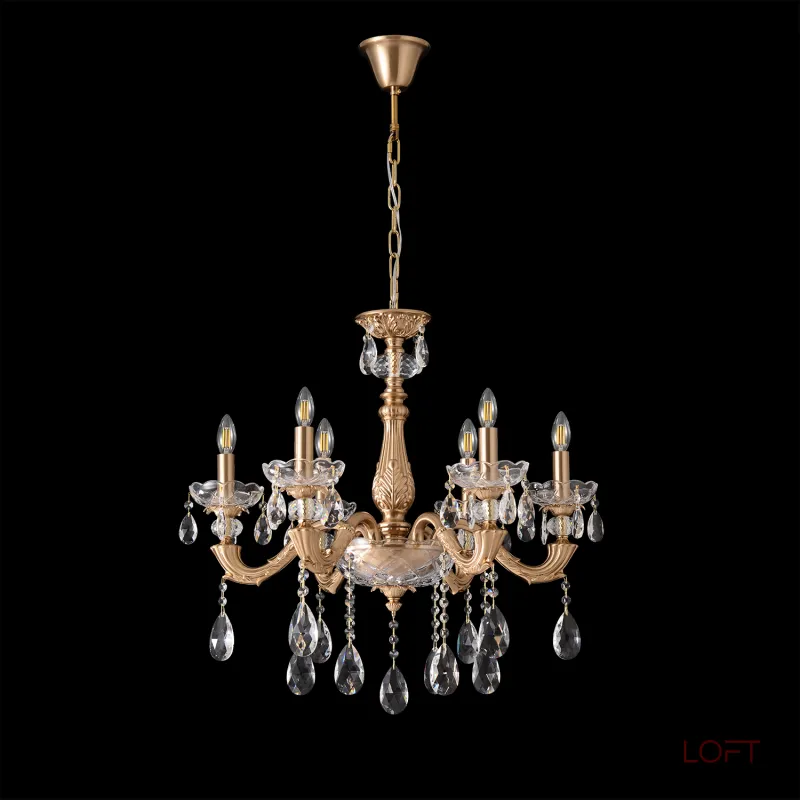 Подвесная люстра Crystal Lux ELIZABETH SP6 BRASS