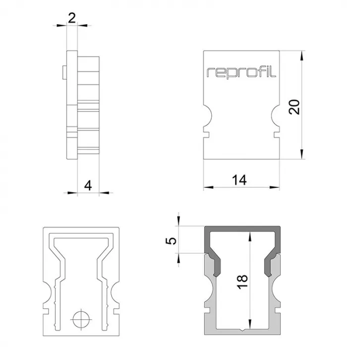 Торцевая заглушка H-AU-02-08 набор из 2 шт. Deko-Light 979100 от ImperiumLoft