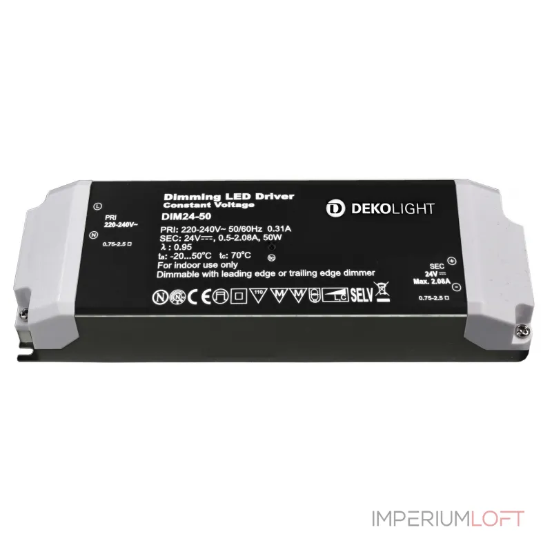 Блок питания для светодиодов BASIC, DIM, CV, 24В 12-50Вт Deko-Light 862222 Блок питания для светодиодов BASIC, DIM, CV, 24В 12-50Вт Deko-Light 862222