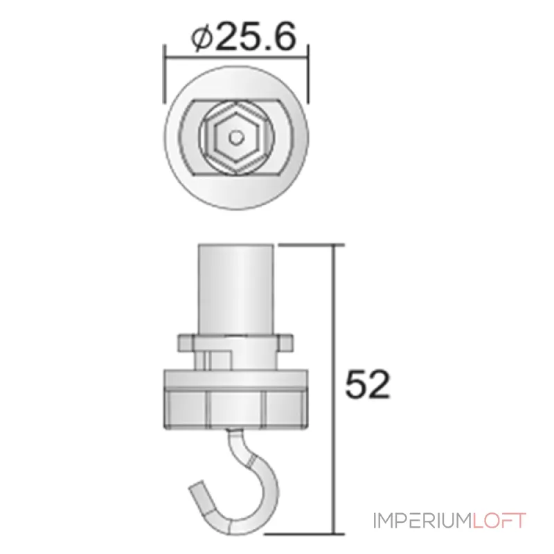 Крюк для 3-х фазной системы Deko-Light D Line 710061 Крюк для 3-х фазной системы Deko-Light D Line 710061