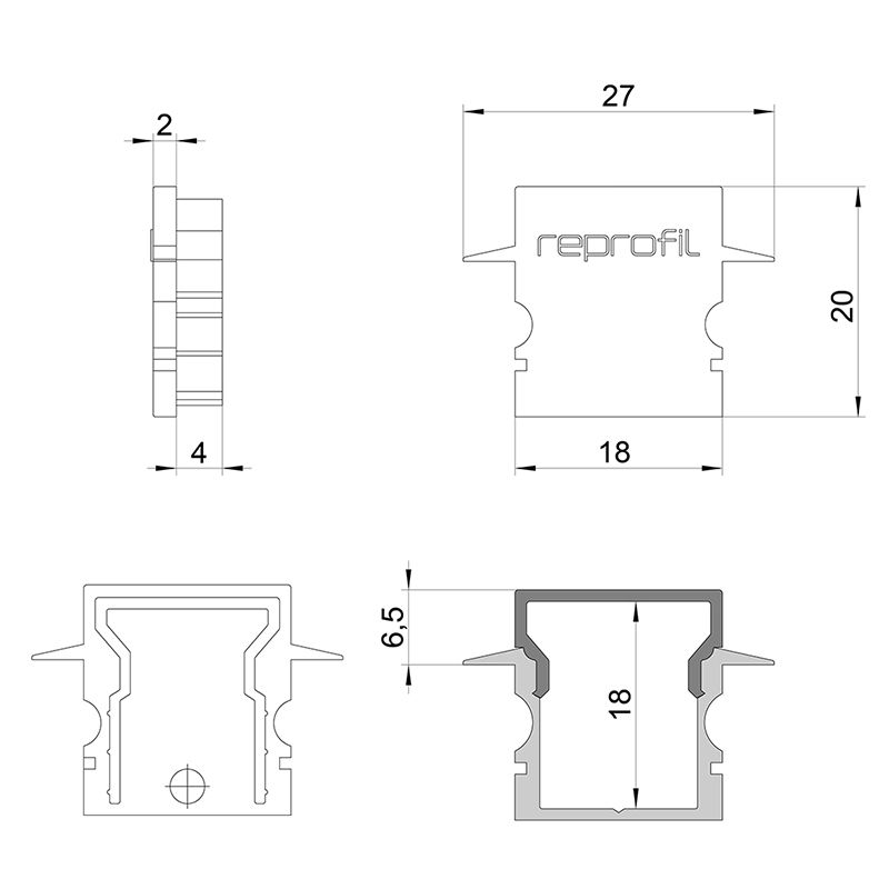 Торцевая заглушка H-ET-02-12 набор из 2 шт. Deko-Light 979072