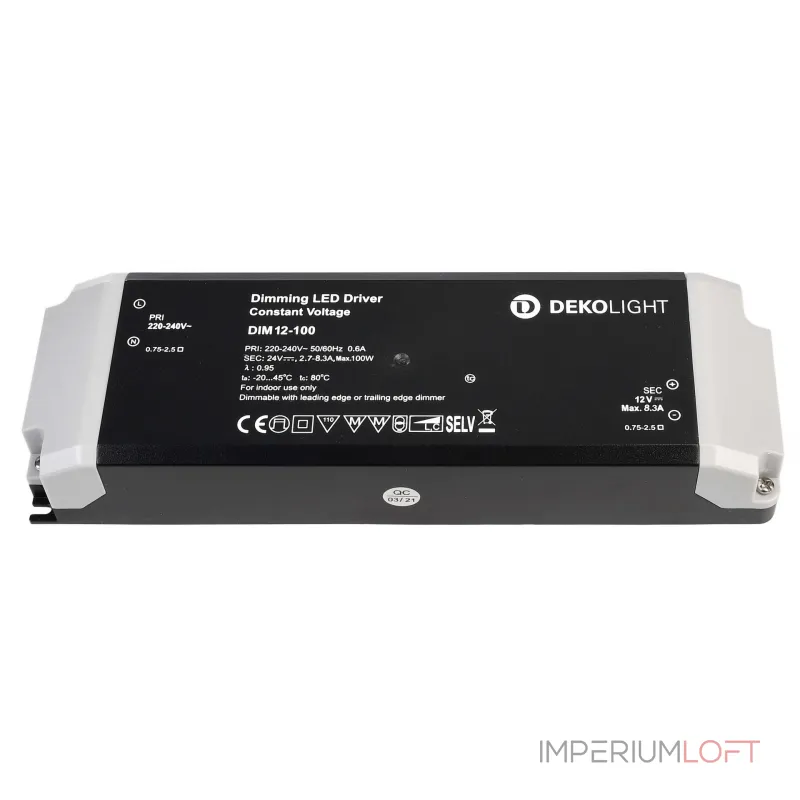 Блок питания для светодиодов BASIC, DIM, CV, 12В 34-100Вт Deko-Light 862241