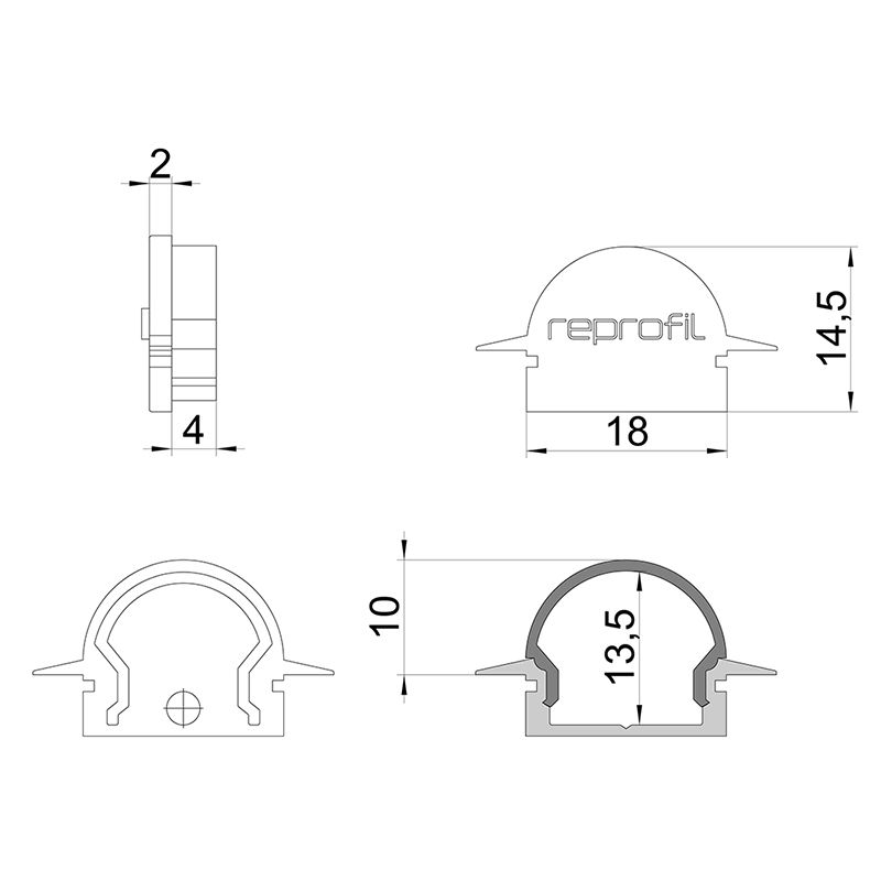 Торцевая заглушка R-ET-01-12 набор из 2 шт. Deko-Light 979552
