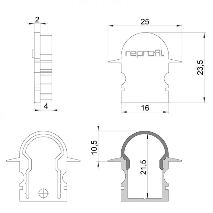 Торцевая заглушка R-ET-02-10 набор из 2 шт. Deko-Light 979562 от ImperiumLoft