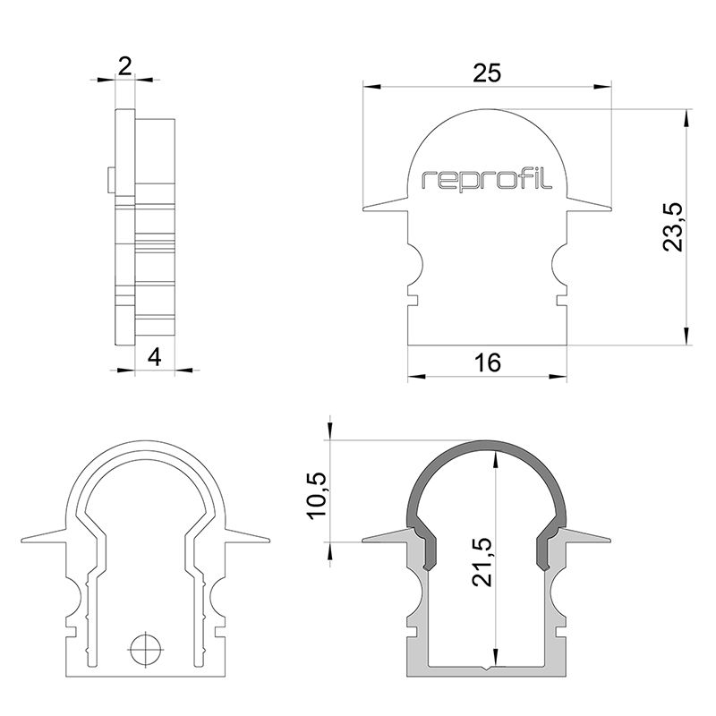 Торцевая заглушка R-ET-02-10 набор из 2 шт. Deko-Light 979562