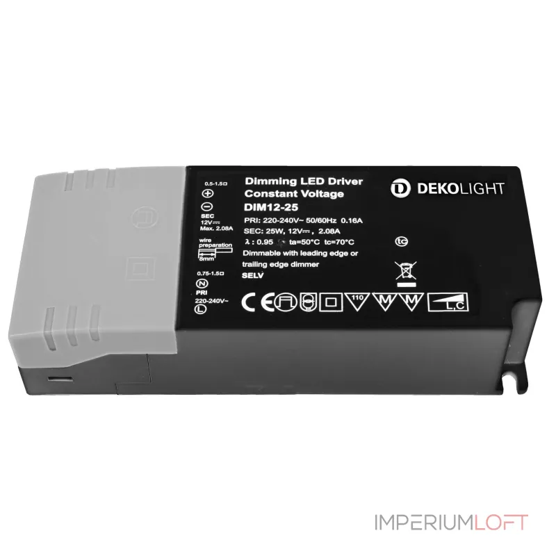 Блок питания для светодиодов BASIC DIM CV 12В 2.5-25Вт Deko-Light 862240