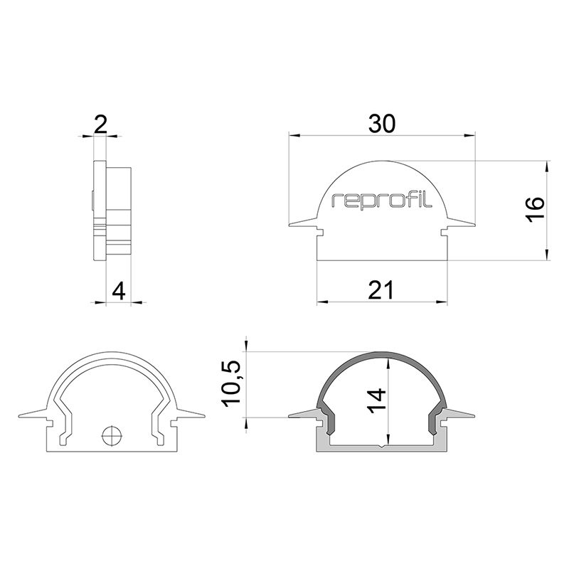 Торцевая заглушка R-ET-01-15 набор из 2 шт. Deko-Light 979630