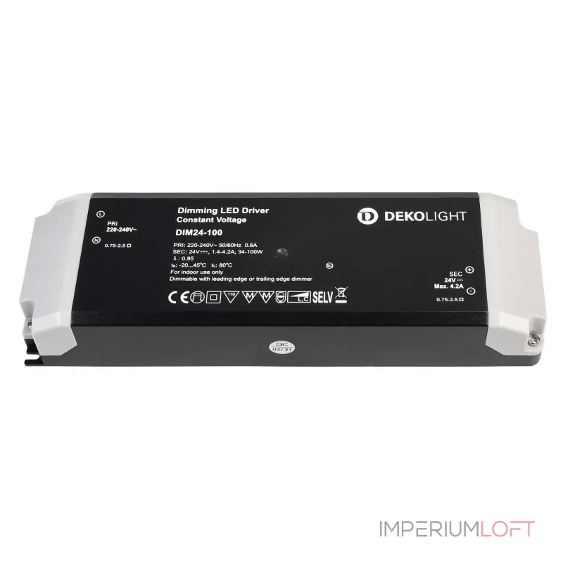 Блок питания для светодиодов BASIC, DIM, CV, 24В 34-100Вт Deko-Light 862242 Блок питания для светодиодов BASIC, DIM, CV, 24В 34-100Вт Deko-Light 862242