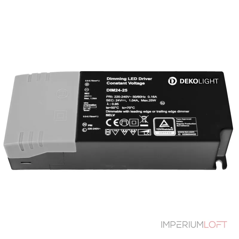 Блок питания для светодиодов BASIC DIM CV 24В 2.5-25Вт Deko-Light 862221