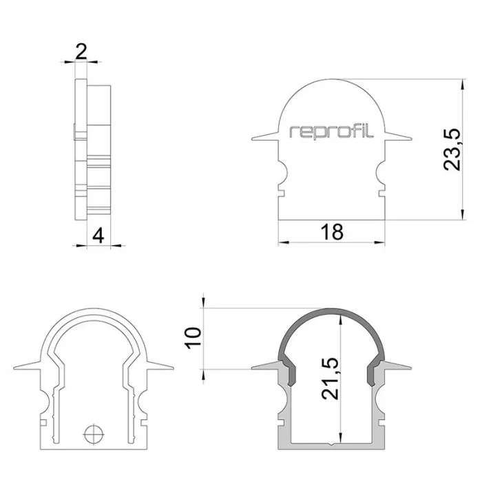 Торцевая заглушка R-ET-02-12 набор из 2 шт. Deko-Light 979571 от ImperiumLoft