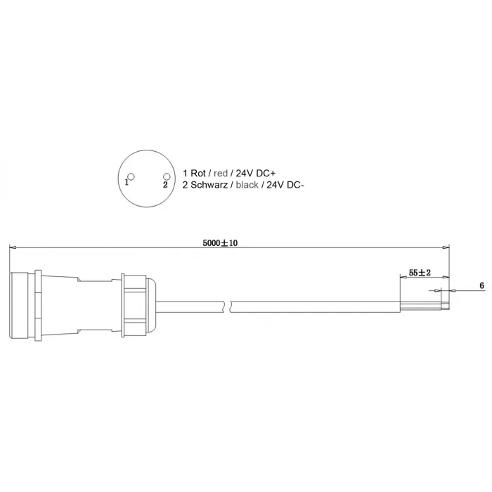 Фидерный кабель Weipu HQ 12/24/48 В, 2-полюсный Deko-Light 940039 от ImperiumLoft