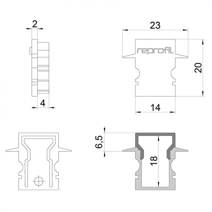 Торцевая заглушка H-ET-02-08 набор из 2 шт. Deko-Light 979141 от ImperiumLoft