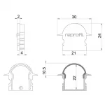Торцевая заглушка R-ET-02-15 набор из 2 шт. Deko-Light 979650