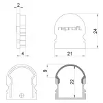 Торцевая заглушка R-AU-02-15 набор из 2 шт. Deko-Light 979612 от ImperiumLoft