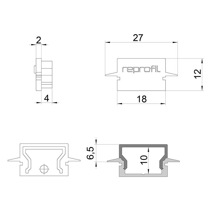 Торцевая заглушка H-ET-01-12 набор из 2 шт. Deko-Light 979052