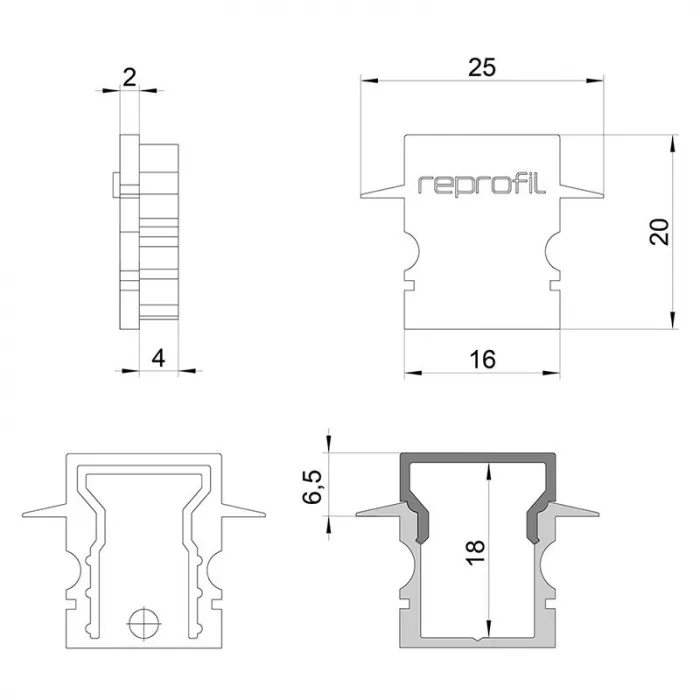 Торцевая заглушка H-ET-02-10 набор из 2 шт. Deko-Light 979061 от ImperiumLoft