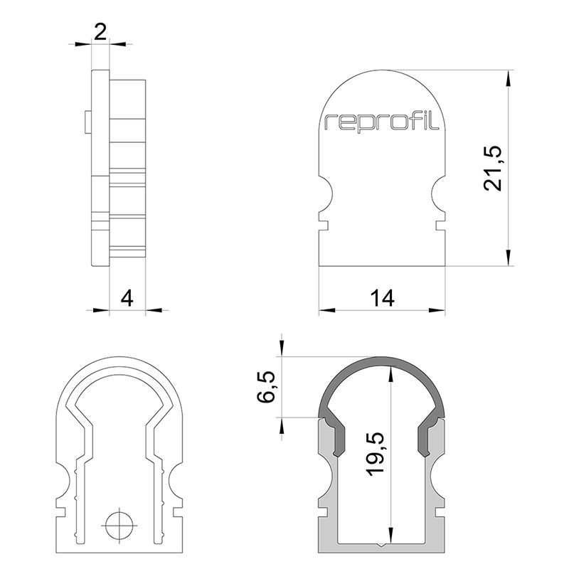 Торцевая заглушка R-AU-02-08 набор из 2 шт. Deko-Light 979602 Торцевая заглушка R-AU-02-08 набор из 2 шт. Deko-Light 979602