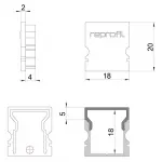Торцевая заглушка H-AU-02-12 набор из 2 шт. Deko-Light 979031 от ImperiumLoft