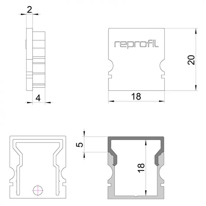 Торцевая заглушка H-AU-02-12 набор из 2 шт. Deko-Light 979031 от ImperiumLoft