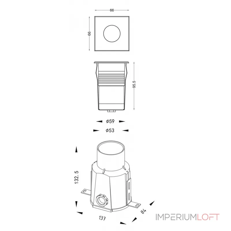 Встраиваемый светильник Deko-Light Square COB 730468 от ImperiumLoft