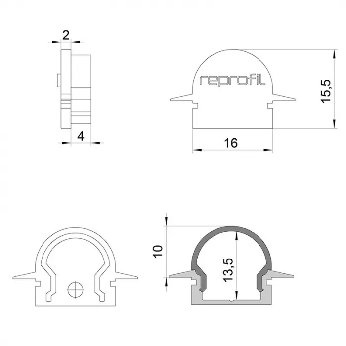 Торцевая заглушка R-ET-01-10 набор из 2 шт. Deko-Light 979541 от ImperiumLoft