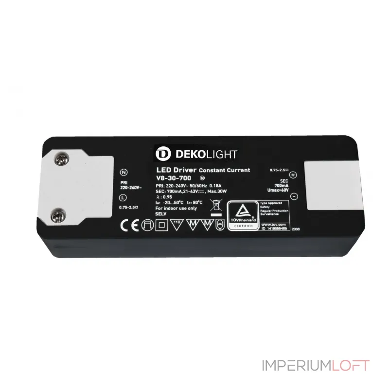 Блок питания для светодиодов BASIC, CC, V8-30-700мА/30Вт Deko-Light 862198 Блок питания для светодиодов BASIC, CC, V8-30-700мА/30Вт Deko-Light 862198
