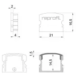Торцевая заглушка F-AU-02-15 набор из 2 шт. Deko-Light 978572