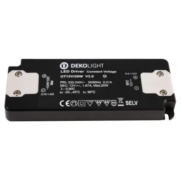 Блок питания для светодиодов FLAT CV UT12V/20W Deko-Light 862232 Блок питания для светодиодов FLAT CV UT12V/20W Deko-Light 862232