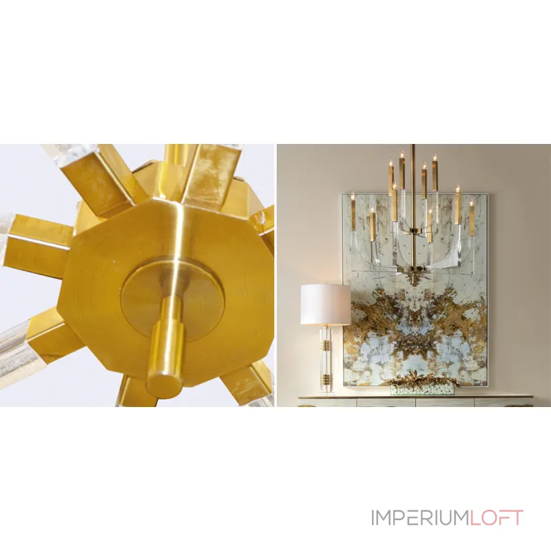Подвесная люстра John-Richard Acrylic and Brass Ten-Light Chandelier