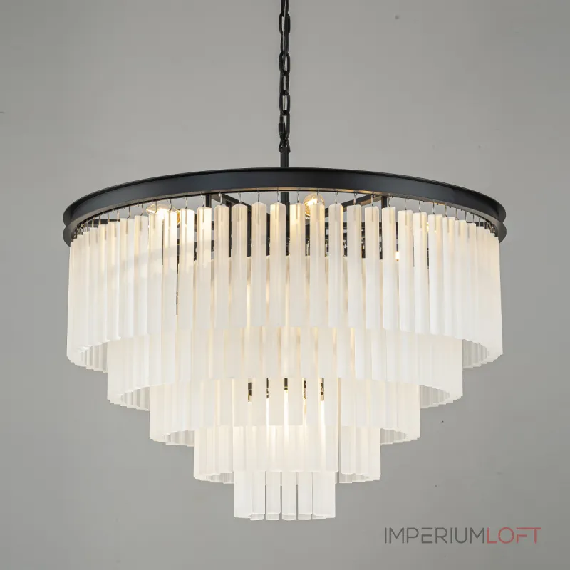 Подвесная люстра Delight Collection 1920s Odeon KR0387P-10A black/frost Подвесная люстра Delight Collection 1920s Odeon KR0387P-10A black/frost