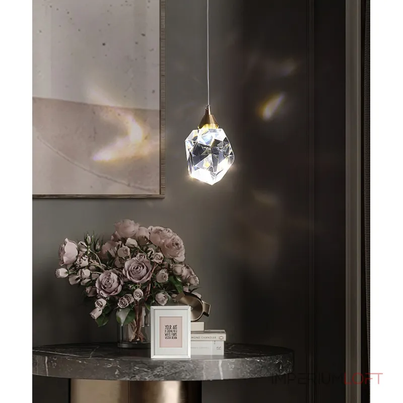 Подвесной светильник Delight Collection Crystal rock II 9701P/1 brass