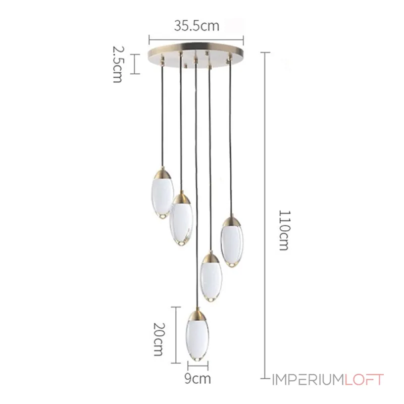 Подвесной светильник Delight Collection Celestial MT8848-5H brass Подвесной светильник Delight Collection Celestial MT8848-5H brass