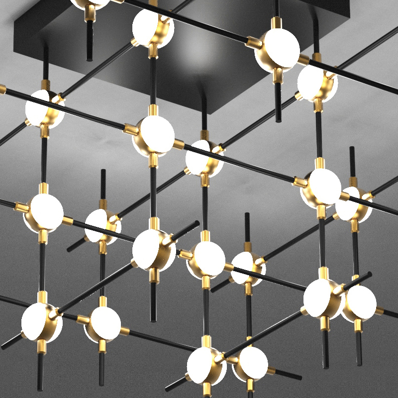 Потолочный светильник Delight Collection Molecular MX18001067-36A black/gold Потолочный светильник Delight Collection Molecular MX18001067-36A black/gold