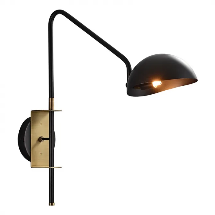 Настенный светильник Delight Collection Wall lamp MT9049-1WB black/bronze от ImperiumLoft
