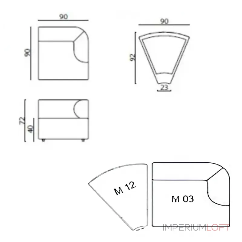 Диван Delight Collection Луна Луна Modular Sofa от ImperiumLoft Диван Delight Collection Луна Луна Modular Sofa от ImperiumLoft