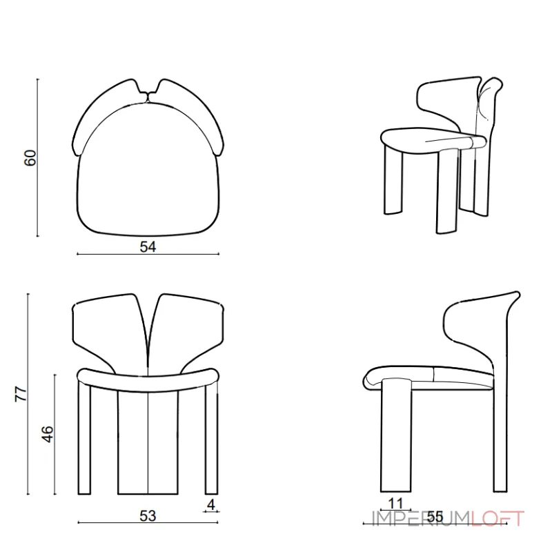Стул Delight Collection Viva Viva Armless Chair