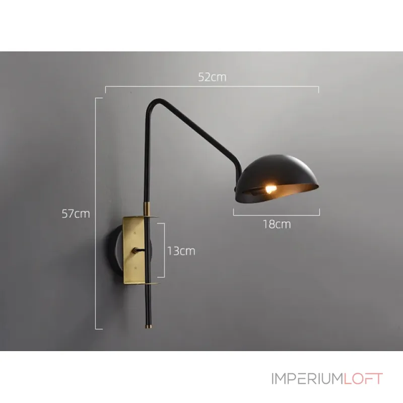 Настенный светильник Delight Collection Wall lamp MT9049-1WB black/bronze