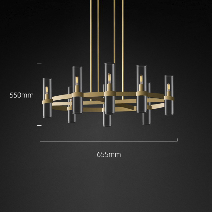Люстра на штанге Delight Collection Ravelle MT8888-8H antique brass от ImperiumLoft