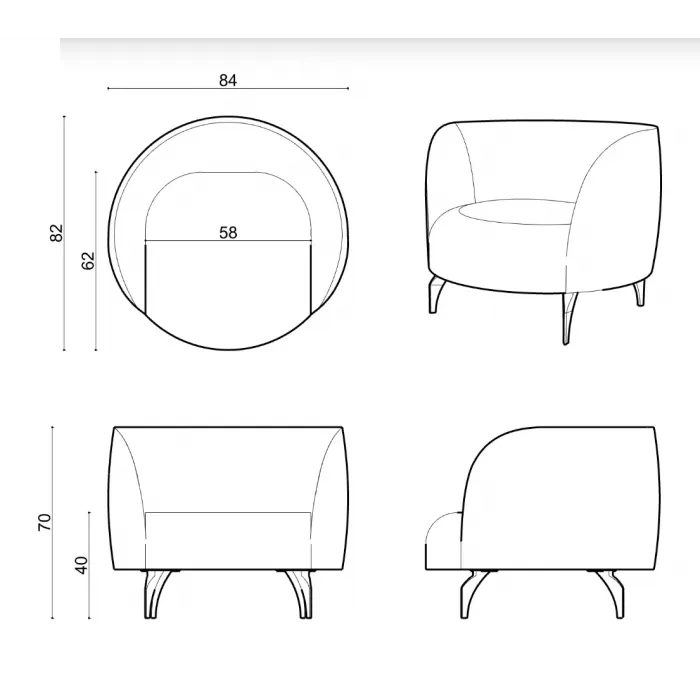 Кресло Delight Collection Dora Dora Armchair от ImperiumLoft